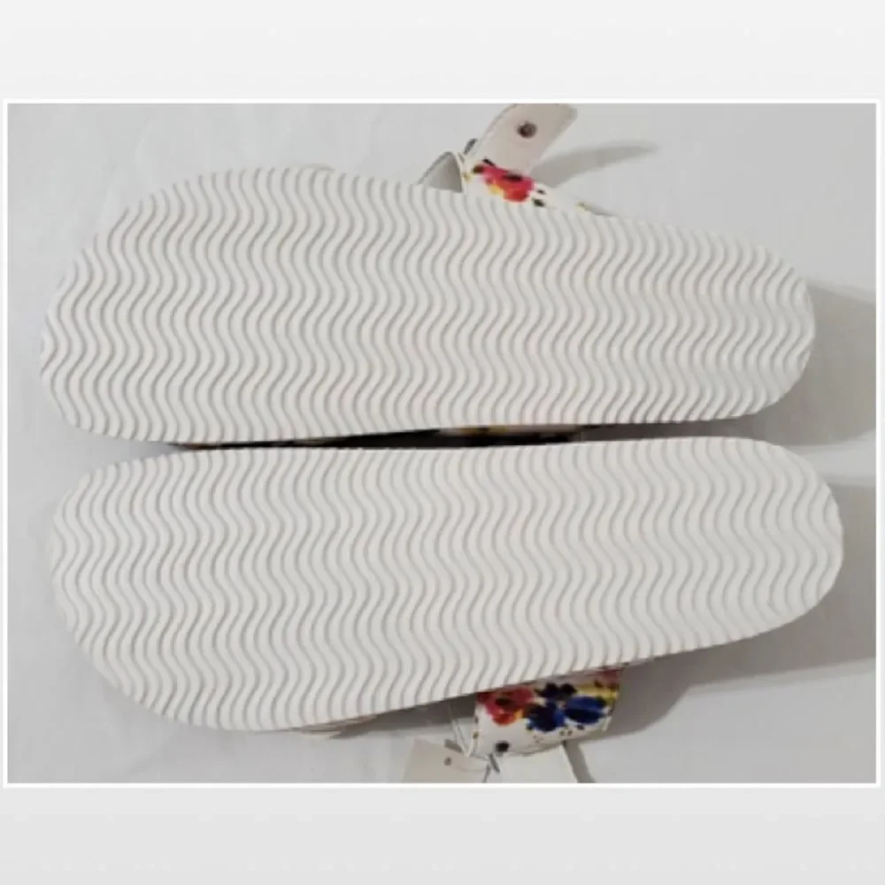 New Falls Creek Shoes Sandals Womens Size 10 Slip On White Floral Cork NWT